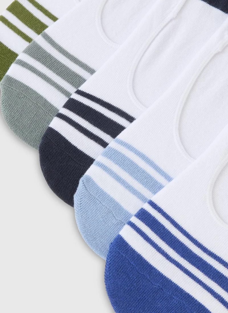 ماتلان 5 Pack White Invisible Trainer Liner Socks